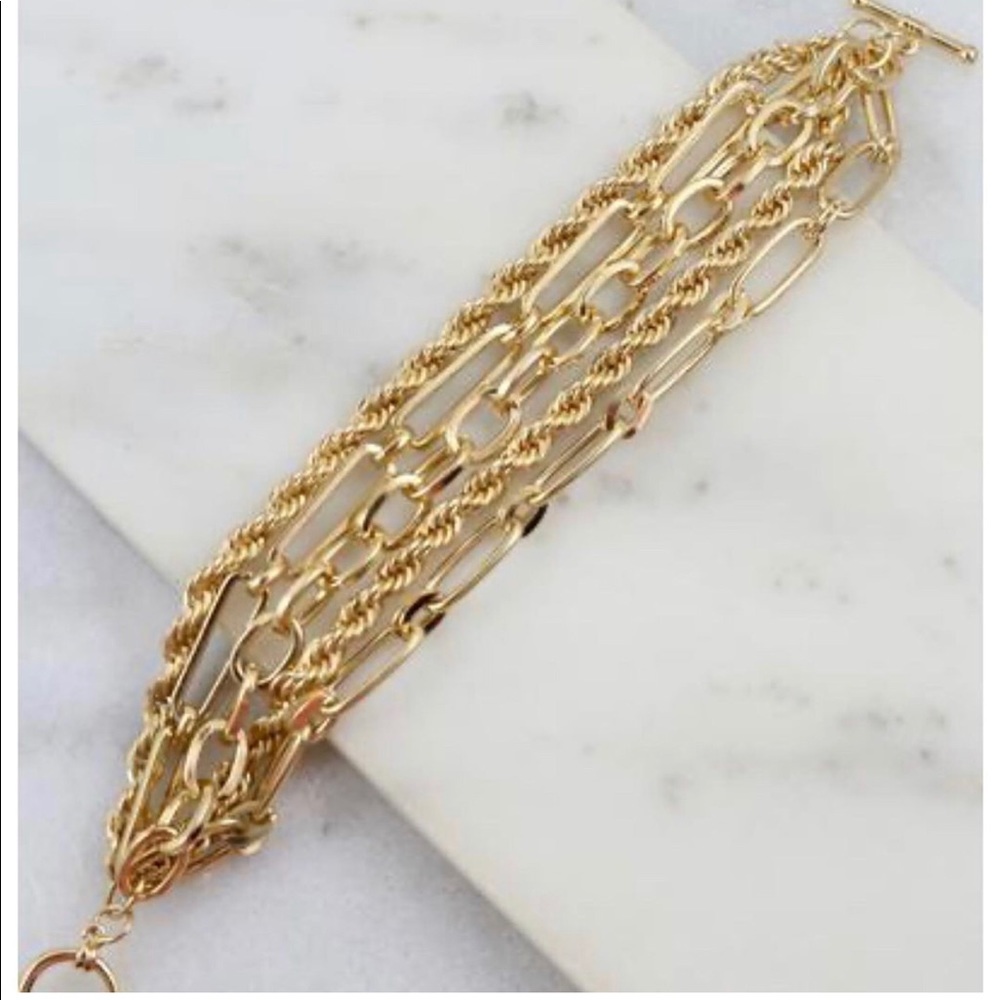 Caterina Five Strand Link Bracelet Gold
